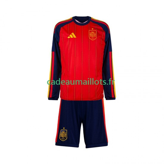 Espagne Maillot avec flocage Domicile Coupe du Monde 2026 ,Tenue Enfant ML