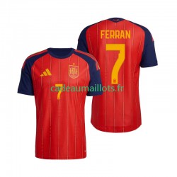 Espagne Maillot avec flocage Ferran Torres 7 Domicile Coupe du Monde 2026 ,Homme MC