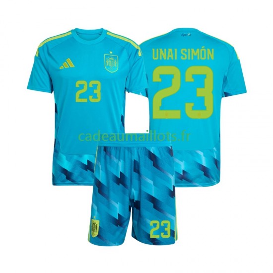 Espagne Maillot avec flocage Unai Simon 23 Gardien Domicile Coupe du Monde 2026 ,Tenue Enfant MC
