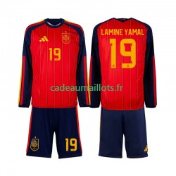 Espagne Maillot avec flocage Lamine Yamal 19 Domicile Coupe du Monde 2026 ,Tenue Enfant ML