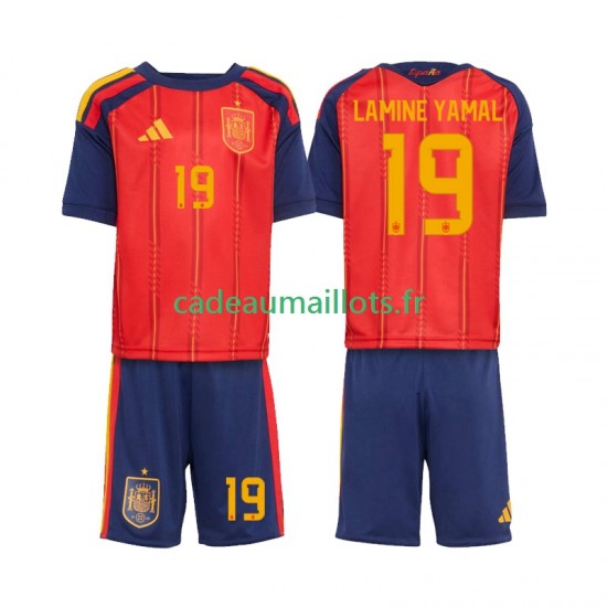 Espagne Maillot avec flocage Lamine Yamal 19 Domicile Coupe du Monde 2026 ,Tenue Enfant MC