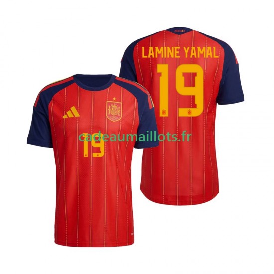 Espagne Maillot avec flocage Lamine Yamal 19 Domicile Coupe du Monde 2026 ,Homme MC