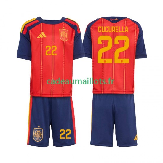 Espagne Maillot avec flocage Marc Cucurella 22 Domicile Coupe du Monde 2026 ,Tenue Enfant MC