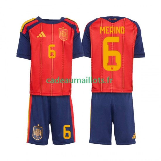 Espagne Maillot avec flocage Mikel Merino 6 Domicile Coupe du Monde 2026 ,Tenue Enfant MC