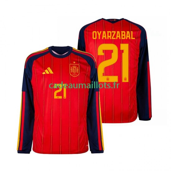 Espagne Maillot avec flocage Mikel Oyarzabal 21 Domicile Coupe du Monde 2026 ,Homme ML
