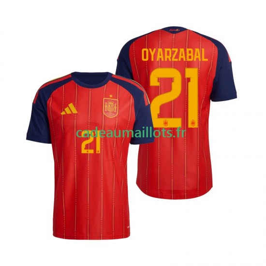 Espagne Maillot avec flocage Mikel Oyarzabal 21 Domicile Coupe du Monde 2026 ,Homme MC
