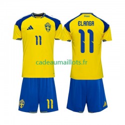 Suède Maillot avec flocage Anthony Elanga 11 Domicile 2026 ,Tenue Enfant MC