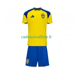 Suède Maillot avec flocage Domicile 2026 ,Tenue Enfant MC
