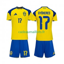Suède Maillot avec flocage Viktor Gyokeres 17 Domicile 2026 ,Tenue Enfant MC