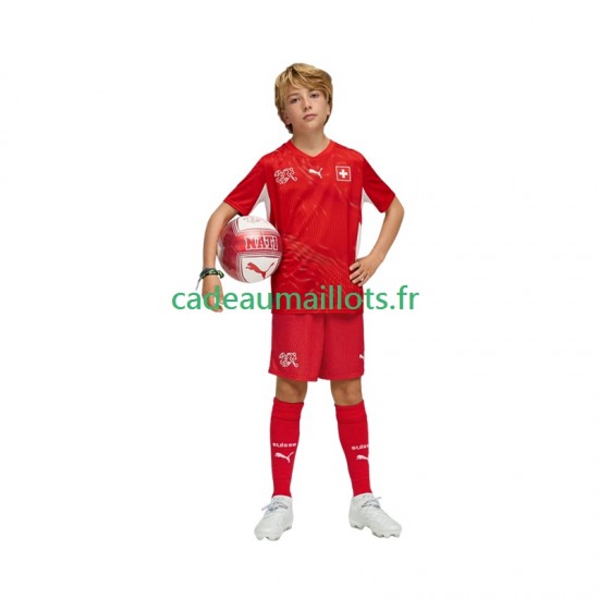 Suisse Maillot avec flocage Domicile Coupe du Monde 2026 ,Tenue Enfant MC