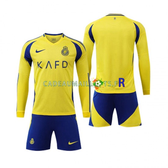 Al-Nassr Maillot avec flocage Domicile 2024-2025 ,Tenue Enfant ML