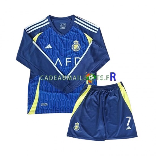 Al-Nassr Maillot avec flocage Cristiano Ronaldo 7 Extérieur 2024-2025 ,Tenue Enfant ML