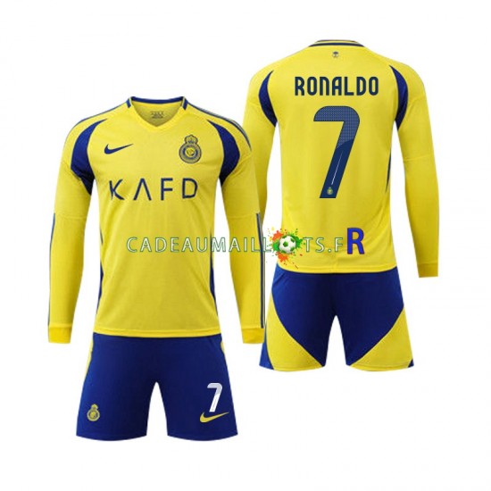 Al-Nassr Maillot avec flocage Cristiano Ronaldo 7 Domicile 2024-2025 ,Tenue Enfant ML