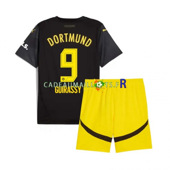 Borussia Dortmund Maillot avec flocage Serhou Guirassy 9 Extérieur 2024-2025 ,Tenue Enfant MC