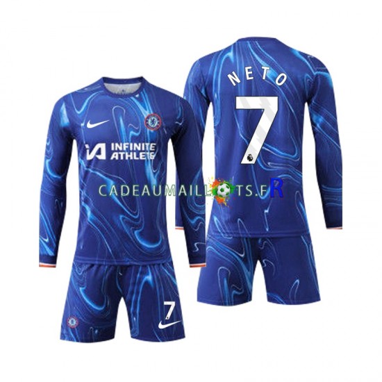 Chelsea Maillot avec flocage Neto 7 Domicile 2024-2025 ,Tenue Enfant ML