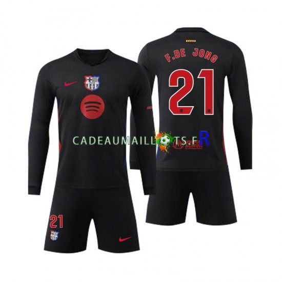 FC Barcelone Maillot avec flocage F DE JONG 21 Extérieur 2024-2025 ,Tenue Enfant ML