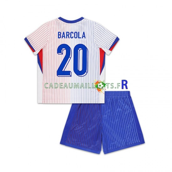 France Maillot avec flocage Bradley Barcola 20 Extérieur 2024 ,Tenue Enfant MC