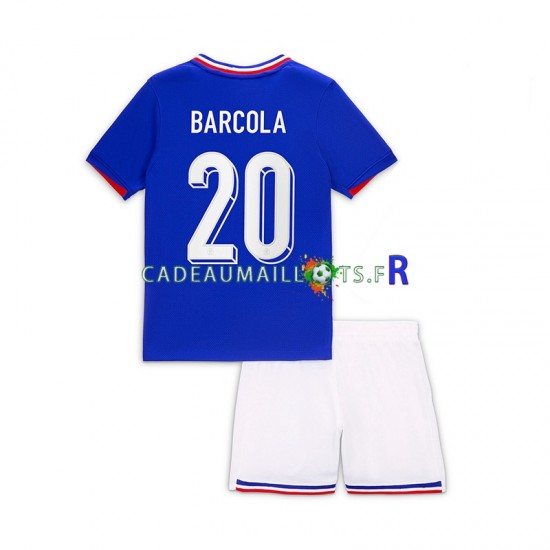 France Maillot avec flocage Bradley Barcola 20 Domicile 2024 ,Tenue Enfant MC