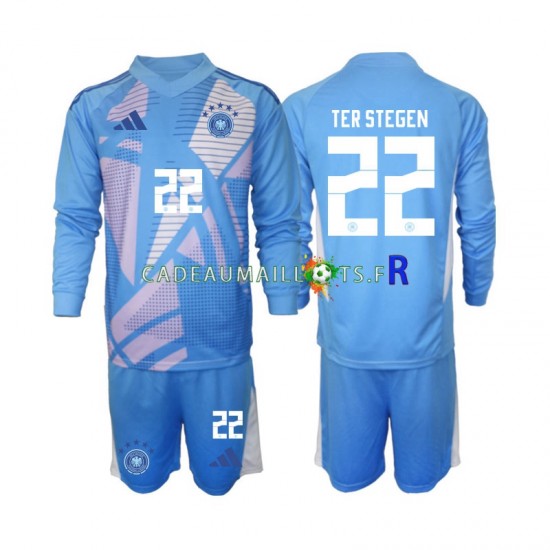 Allemagne Maillot avec flocage Ter Stegen 22 Gardien 4ème 2024-2025 ,Tenue Enfant ML