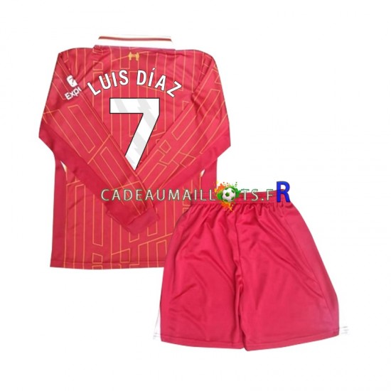 Liverpool Maillot avec flocage Luis Diaz 7 Domicile 2024-2025 ,Tenue Enfant ML