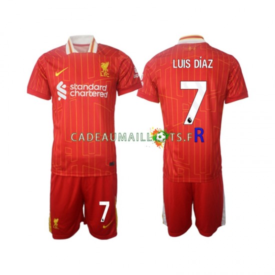 Liverpool Maillot avec flocage Luis Diaz 7 Domicile 2024-2025 ,Tenue Enfant MC