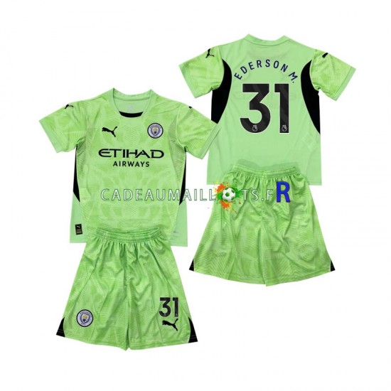 Manchester City Maillot avec flocage Ederson Moraes 31 2 Gardien 4ème 2024-2025 ,Tenue Enfant MC