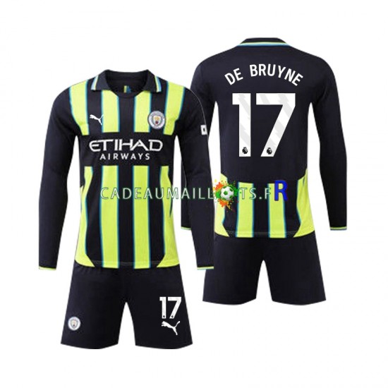 Manchester City Maillot avec flocage Kevin De Bruyne 17 Extérieur 2024-2025 ,Tenue Enfant ML