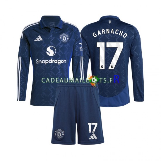 Manchester United Maillot avec flocage Alejandro Garnacho 17 Extérieur 2024-2025 ,Tenue Enfant ML