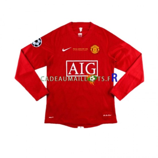 Manchester United Maillot avec flocage Champion League Rétro Domicile 2007 ,Homme ML