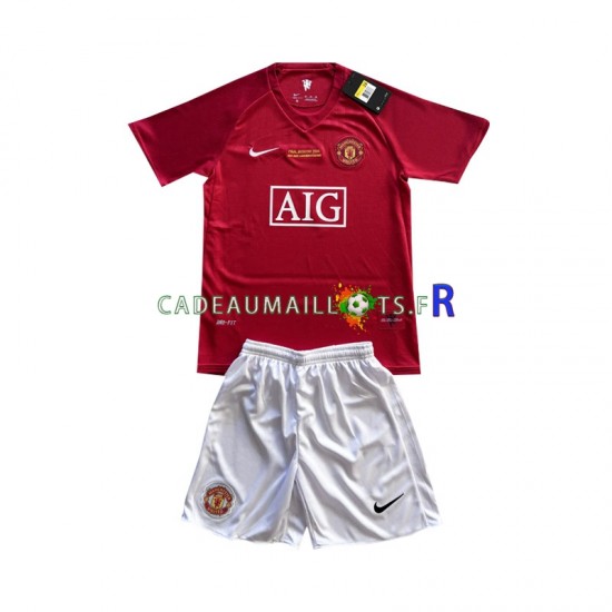 Manchester United Maillot avec flocage Champion League Domicile 2007 ,Tenue Enfant MC