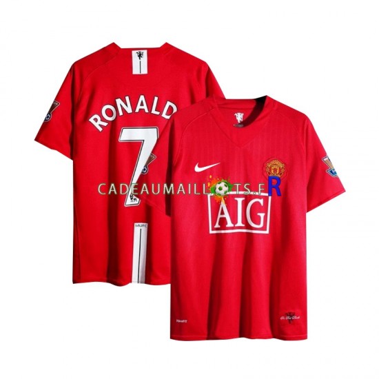 Manchester United Maillot avec flocage Cristiano Ronaldo 7 Champion League Rétro Domicile 2007 ,Homme MC