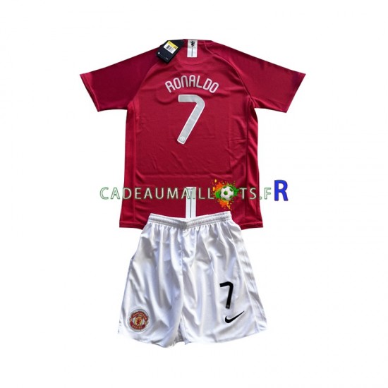 Manchester United Maillot avec flocage Cristiano Ronaldo 7 Champion League Rétro Domicile 2007 ,Tenue Enfant MC