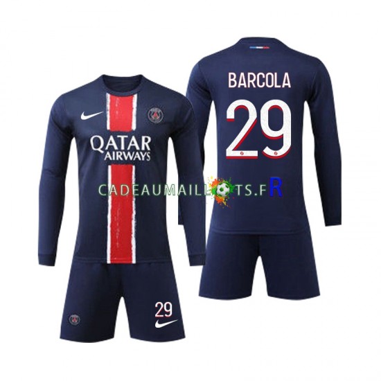 Paris Saint-Germain Maillot avec flocage Bradley Barcola 29 Domicile 2024-2025 ,Tenue Enfant ML