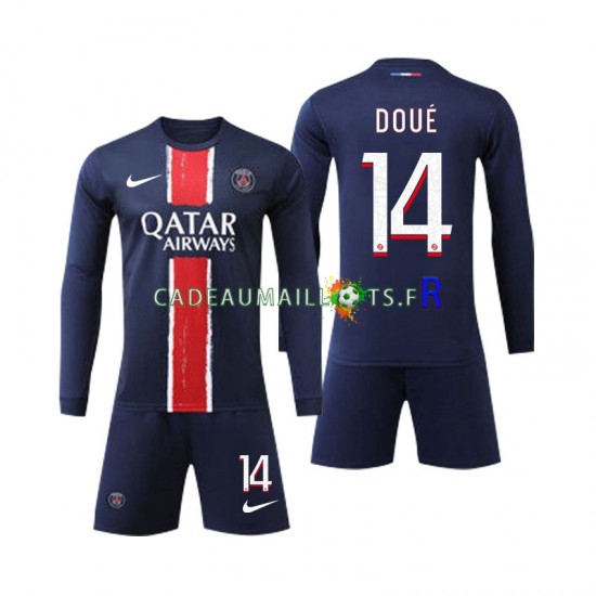 Paris Saint-Germain Maillot avec flocage D Doue 14 Domicile 2024-2025 ,Tenue Enfant ML