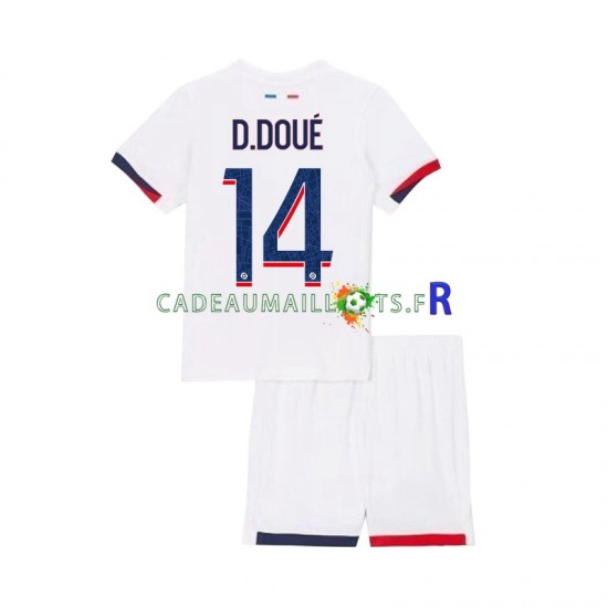 Paris Saint-Germain Maillot avec flocage Desire Doue 14 Extérieur 2024-2025 ,Tenue Enfant MC