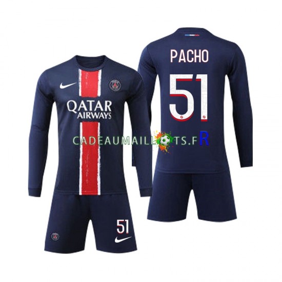 Paris Saint-Germain Maillot avec flocage Pacho 51 Domicile 2024-2025 ,Tenue Enfant ML