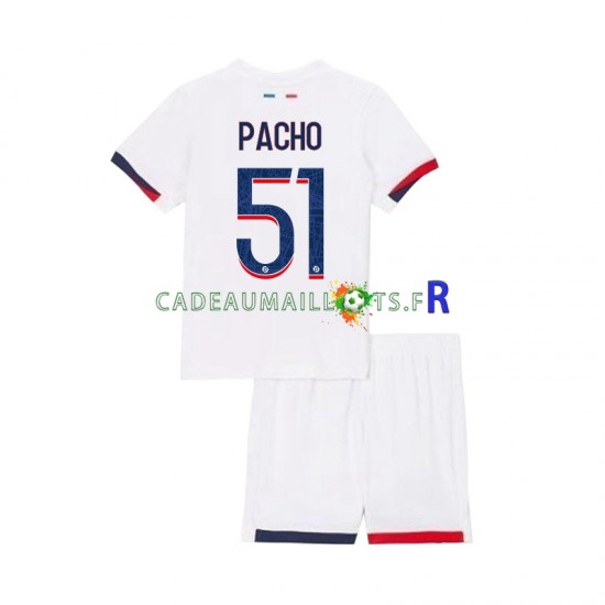 Paris Saint-Germain Maillot avec flocage Willian Pacho 51 Extérieur 2024-2025 ,Tenue Enfant MC