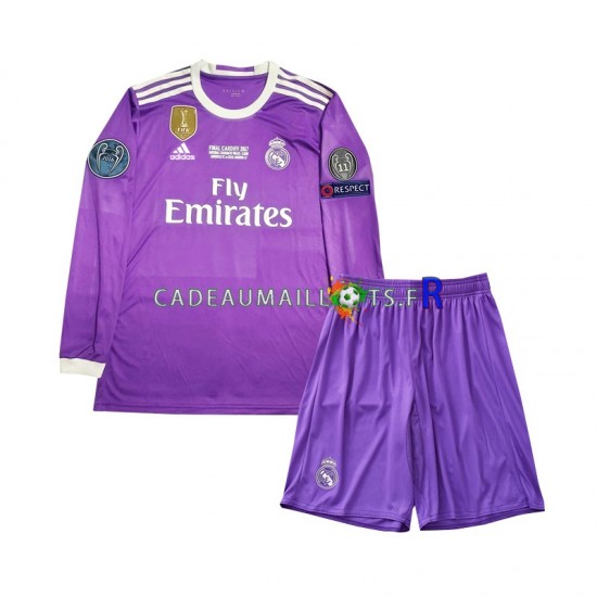 Real Madrid Maillot avec flocage Rétro Extérieur 2016 ,Tenue Enfant ML