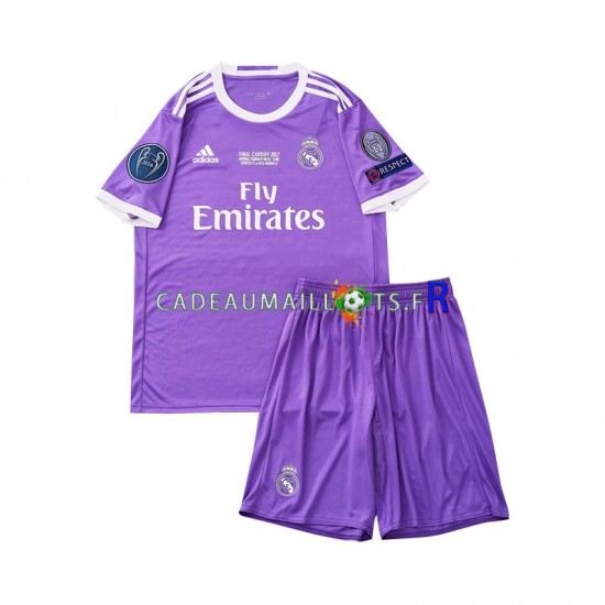 Real Madrid Maillot avec flocage Rétro Extérieur 2016 ,Tenue Enfant MC