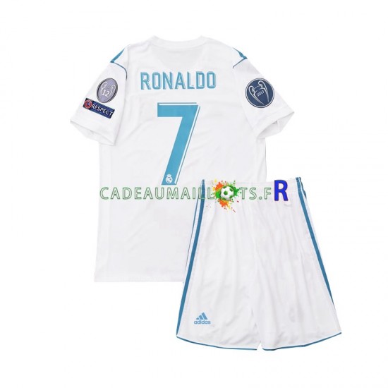 Real Madrid Maillot avec flocage Cristiano Ronaldo 7 Rétro Domicile 2017 ,Tenue Enfant MC