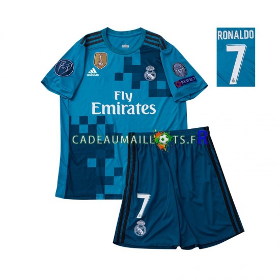 Real Madrid Maillot avec flocage Cristiano Ronaldo 7 Rétro 3ème 2017 ,Tenue Enfant MC