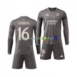 Real Madrid Maillot avec flocage ENDRICK 16 Extérieur 2024-2025 ,Tenue Enfant ML