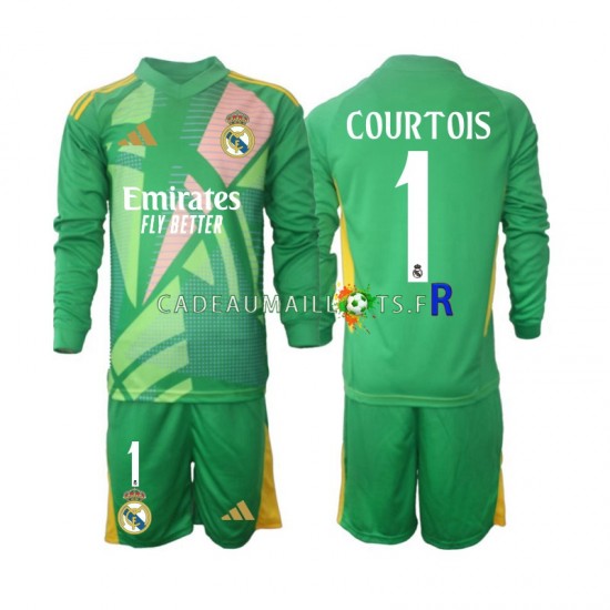 Real Madrid Maillot avec flocage Thibaut Courtois 1 Gardien 3ème 2024-2025 ,Tenue Enfant ML