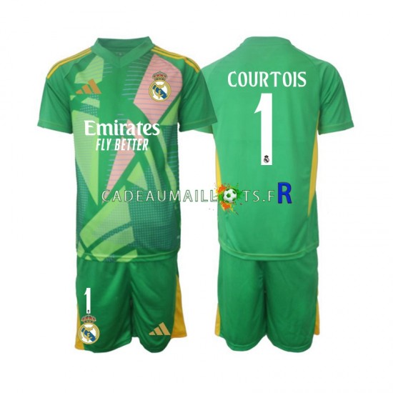 Real Madrid Maillot avec flocage Thibaut Courtois 1 Gardien 3ème 2024-2025 ,Tenue Enfant MC