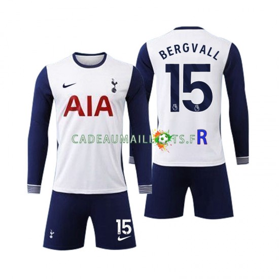 Maillot avec flocage Tottenham Spurs Bergvall 15 Domicile 2024-2025 ,Tenue Enfant ML