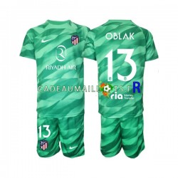 Atlético Madrid Maillot avec flocage Vert Jan Oblak 13 Gardien Extérieur 2023-2024 ,Tenue Enfant MC