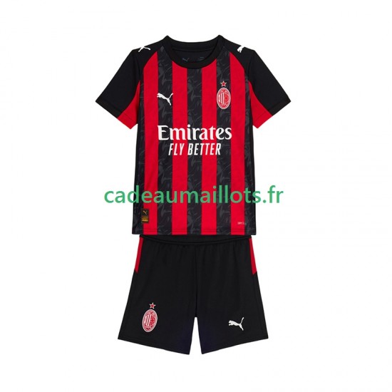 AC Milan Maillot avec flocage Domicile 2025-2026 ,Tenue Enfant MC
