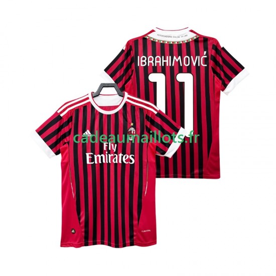 AC Milan Maillot avec flocage Zlatan IBRAHIMOVIC 11 Rétro Domicile 2011 2012 ,Homme MC
