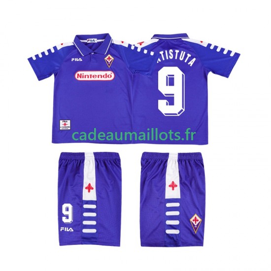 Fiorentina Maillot avec flocage BATISTUTA 9 Rétro Domicile 1988 2002 ,Tenue Enfant MC
