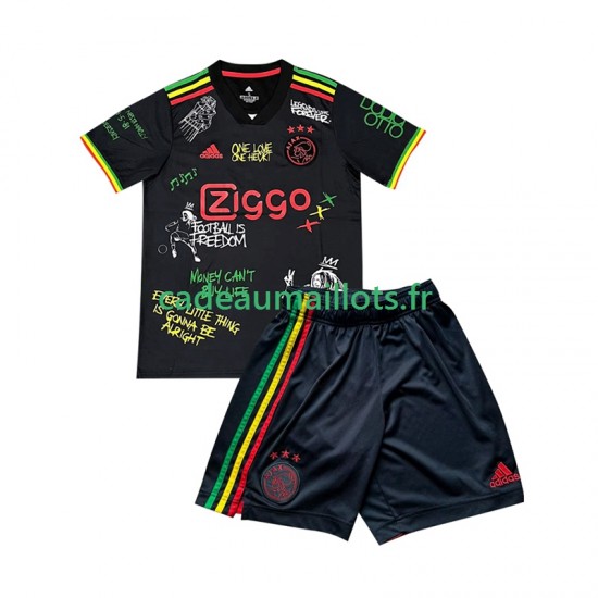 Ajax Amsterdam Maillot avec flocage Noir Bob Marley Special Domicile 2025-2026 ,Tenue Enfant MC